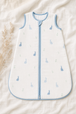 Organic Muslin Cotton Sleveless Sleeping Bag - Bunny Hop Sky