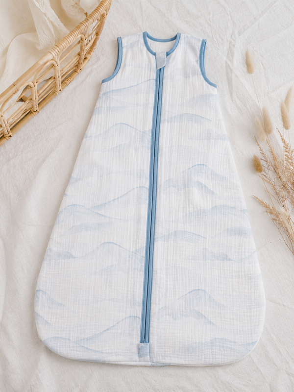 Organic Muslin Cotton Sleveless Sleeping Bag - Little Sky