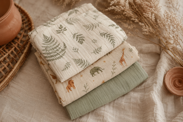 Organic Muslin Cotton Swaddle - Wildwood - Set of 3